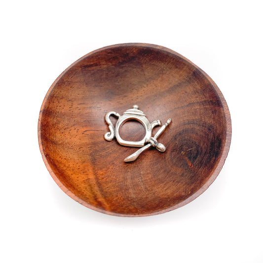 Teapot & Spoon Toggle Clasp (Sterling Silver) - 1 set