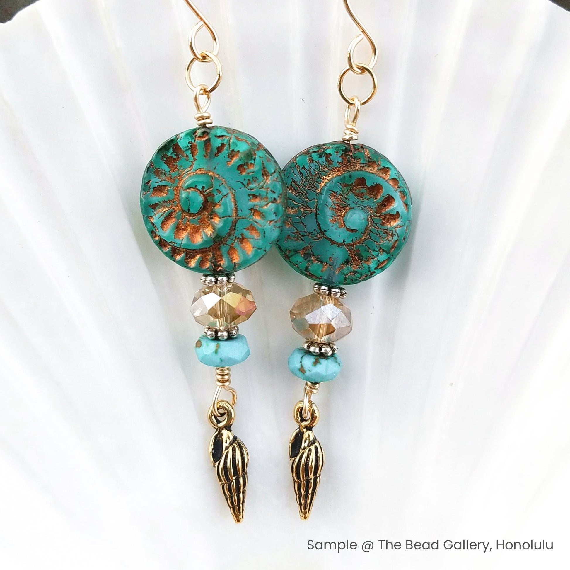 Teeny Shell Drop Charm - 4 pcs. (M1283/M1580)-The Bead Gallery Honolulu