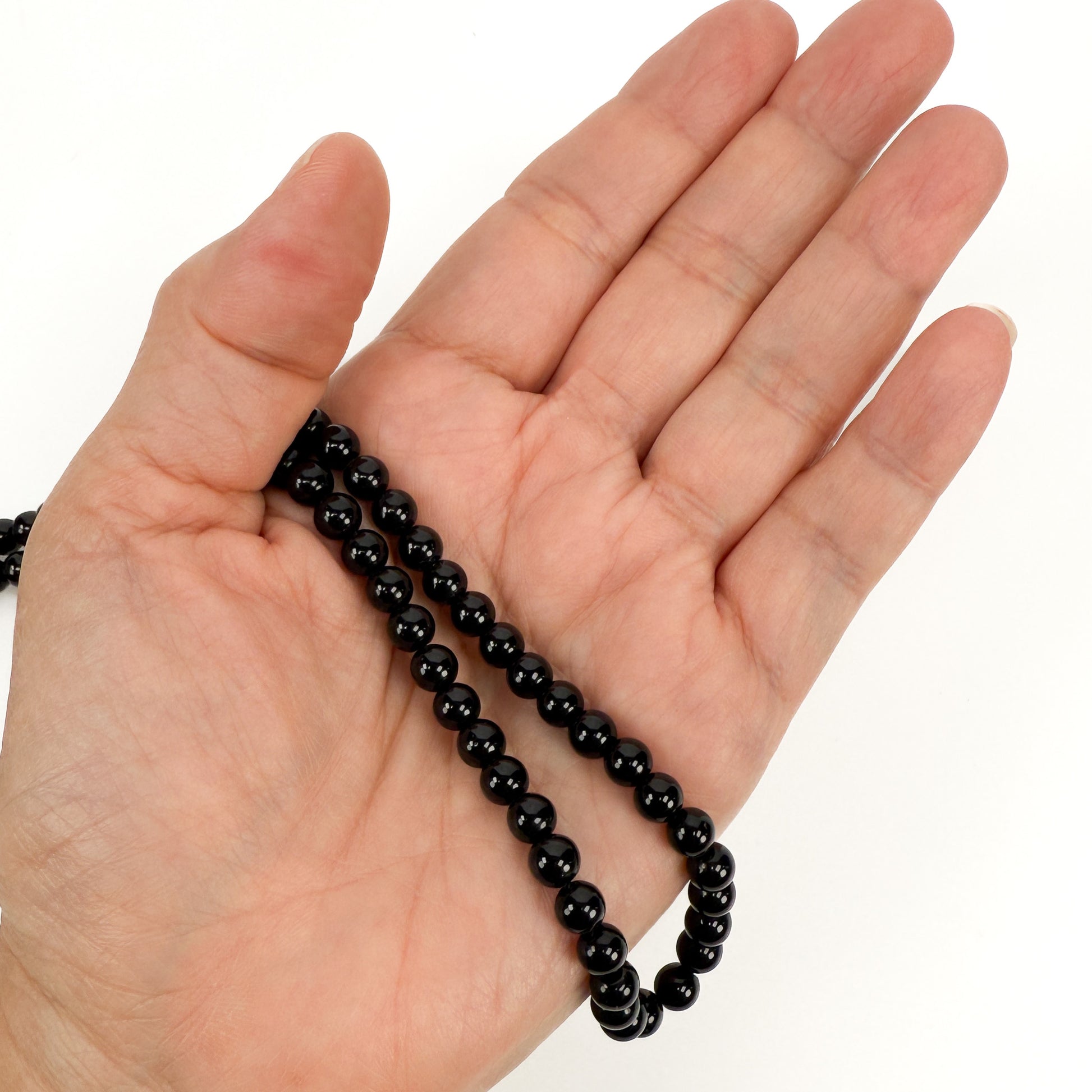 Tektite 6mm Smooth Round Bead - 8" Strand (GEM2181)-The Bead Gallery Honolulu