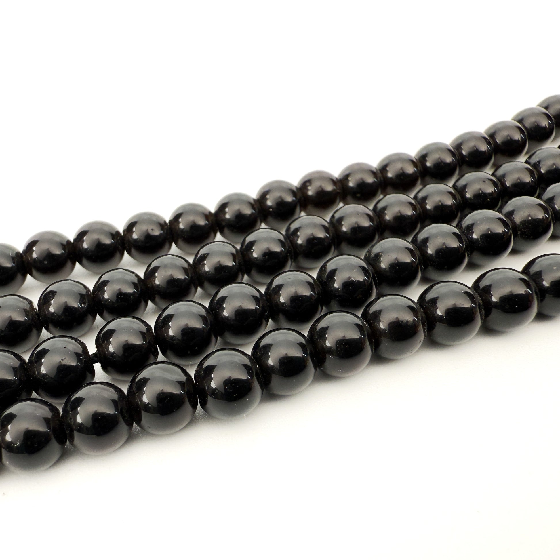 Tektite 6mm Smooth Round Bead - 8" Strand (GEM2181)-The Bead Gallery Honolulu