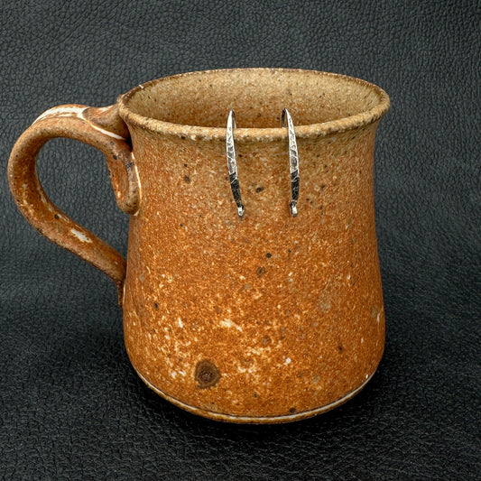 Textured Fancy Sterling Silver Earwire - 1 pair (S688)-The Bead Gallery Honolulu