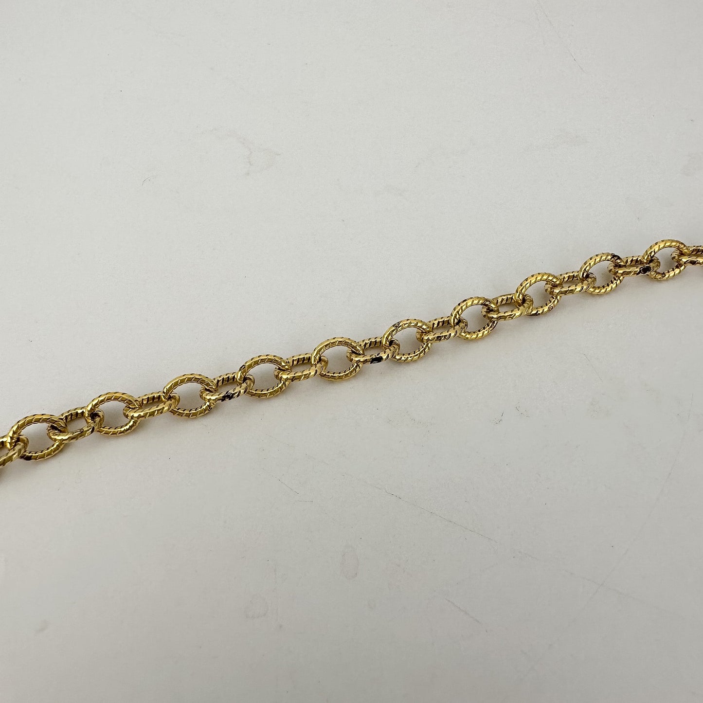 Textured Oval Antique Gold Plated Brass Chain - 6 inches (CB138)