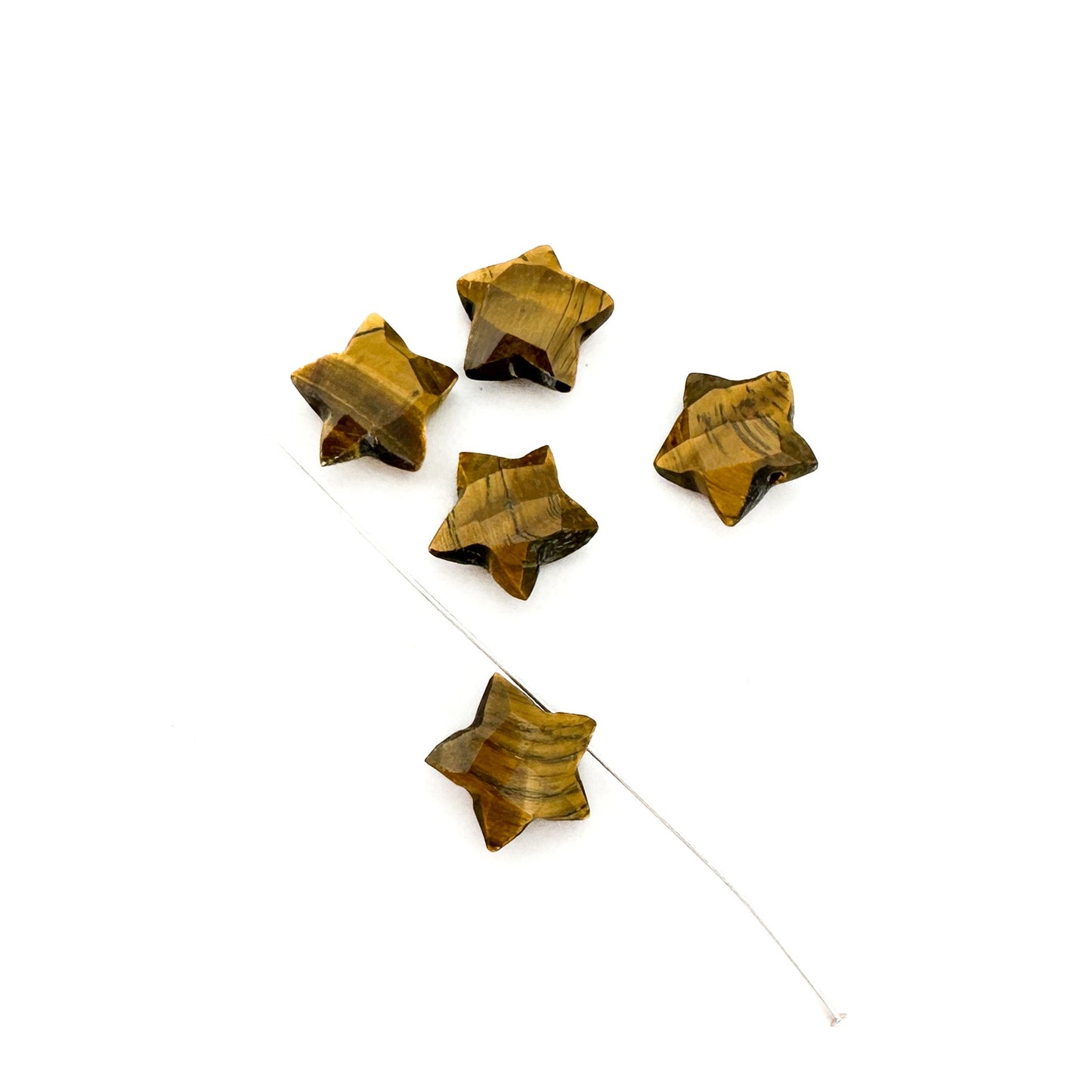 Tiger Eye 10mm Faceted Star Briolette Bead - 1 pc. (P2725)-The Bead Gallery Honolulu