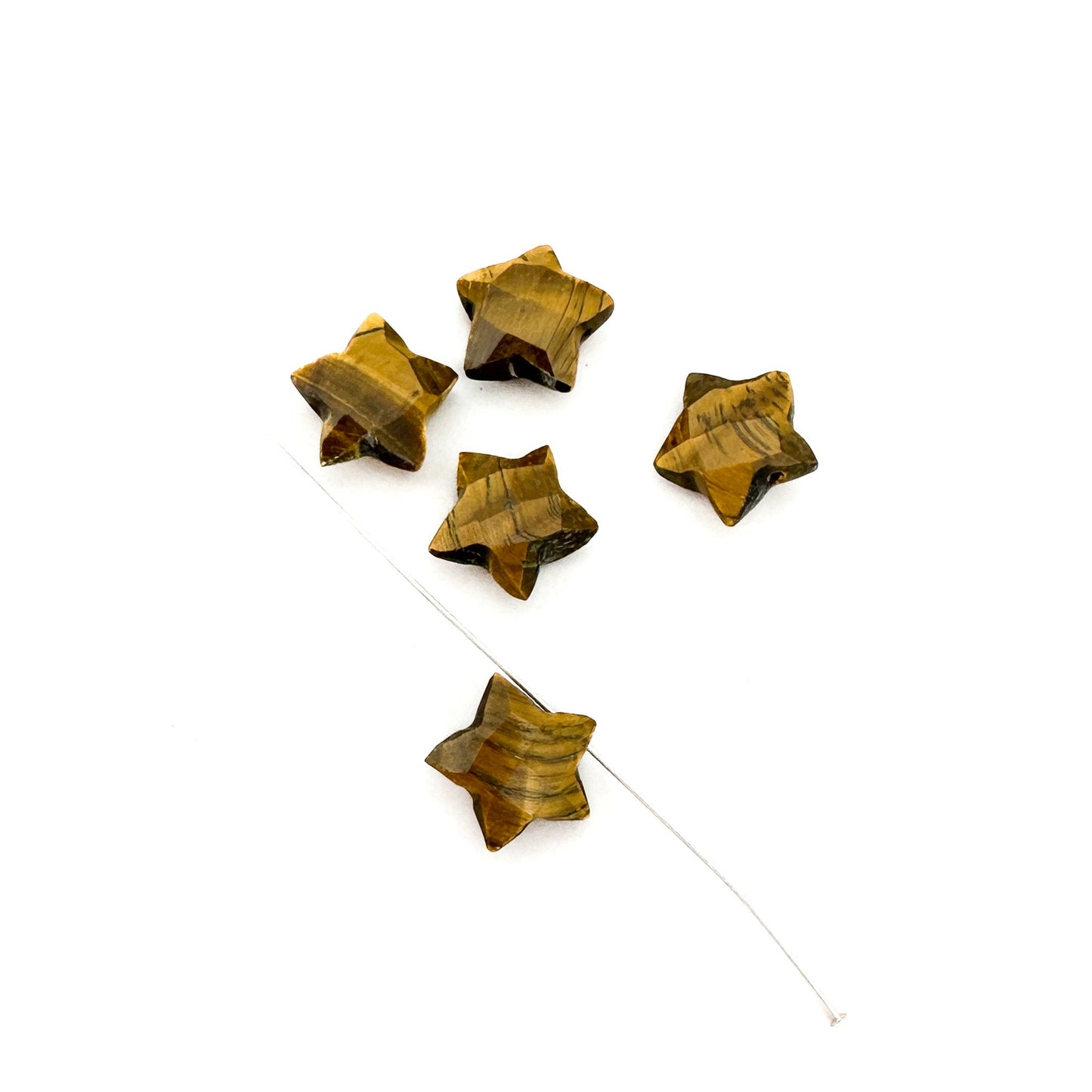 Tiger Eye 10mm Faceted Star Briolette Bead - 1 pc. (P2725)