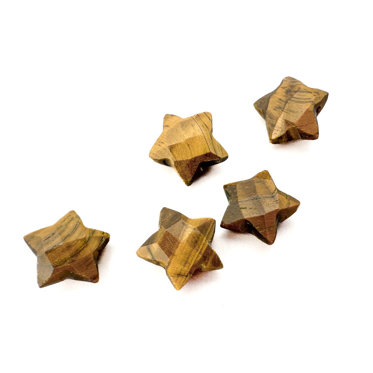 Tiger Eye 10mm Faceted Star Briolette Bead - 1 pc. (P2725)-The Bead Gallery Honolulu