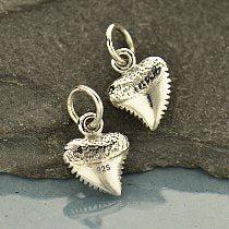 Tiny Shark Tooth Charm (2 Metal Options) - 1 pc.