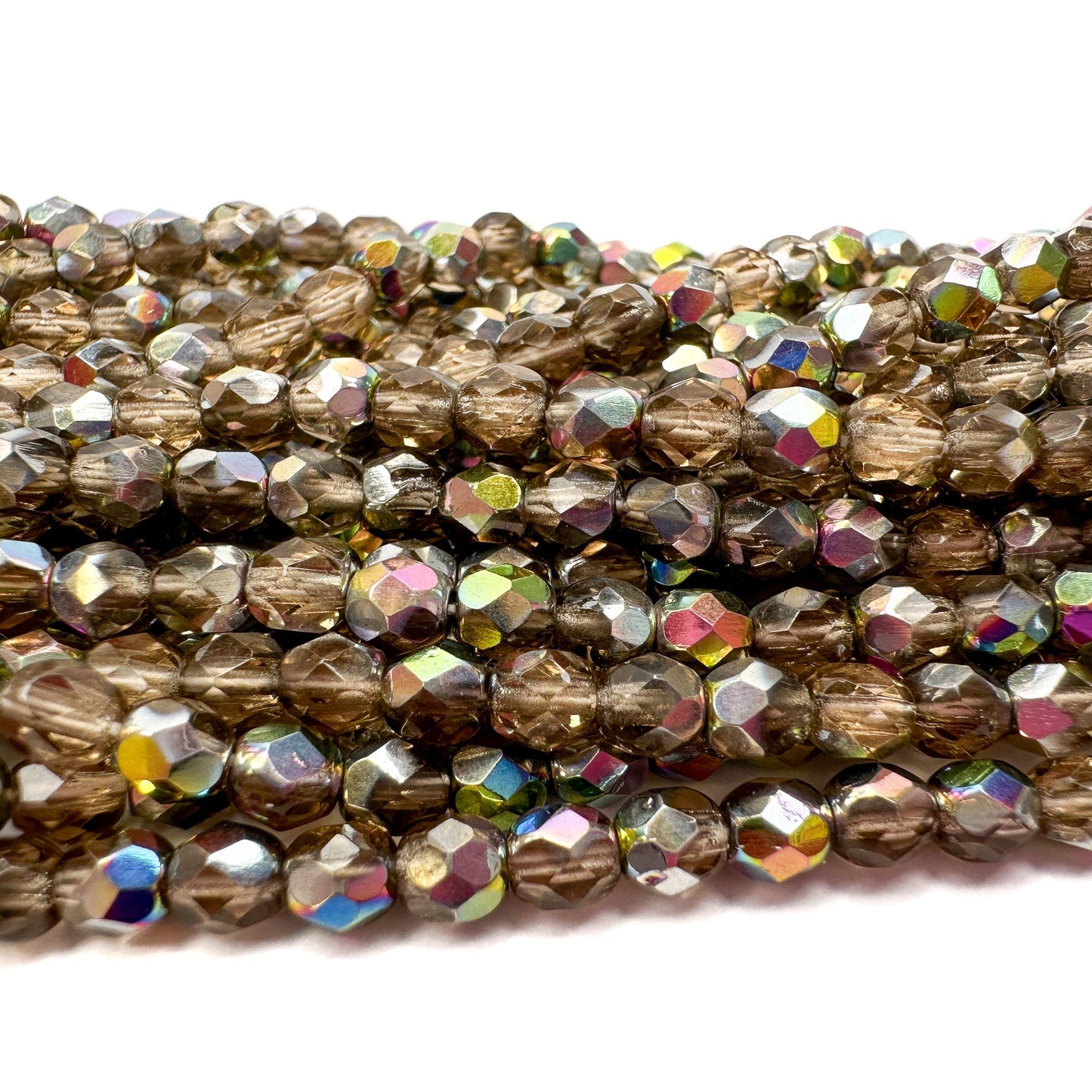 Topaz Vitrail 4mm Faceted Glass Bead - 50 pcs.-The Bead Gallery Honolulu