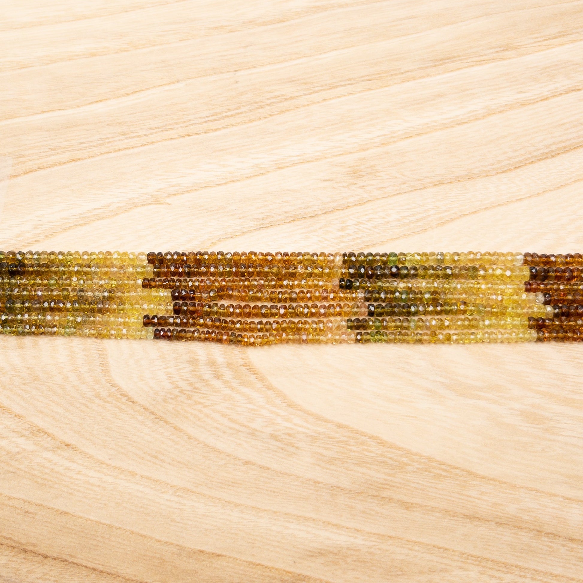 Tourmaline 2x4mm Multicolor Faceted Rondelle Bead - 8" Strand