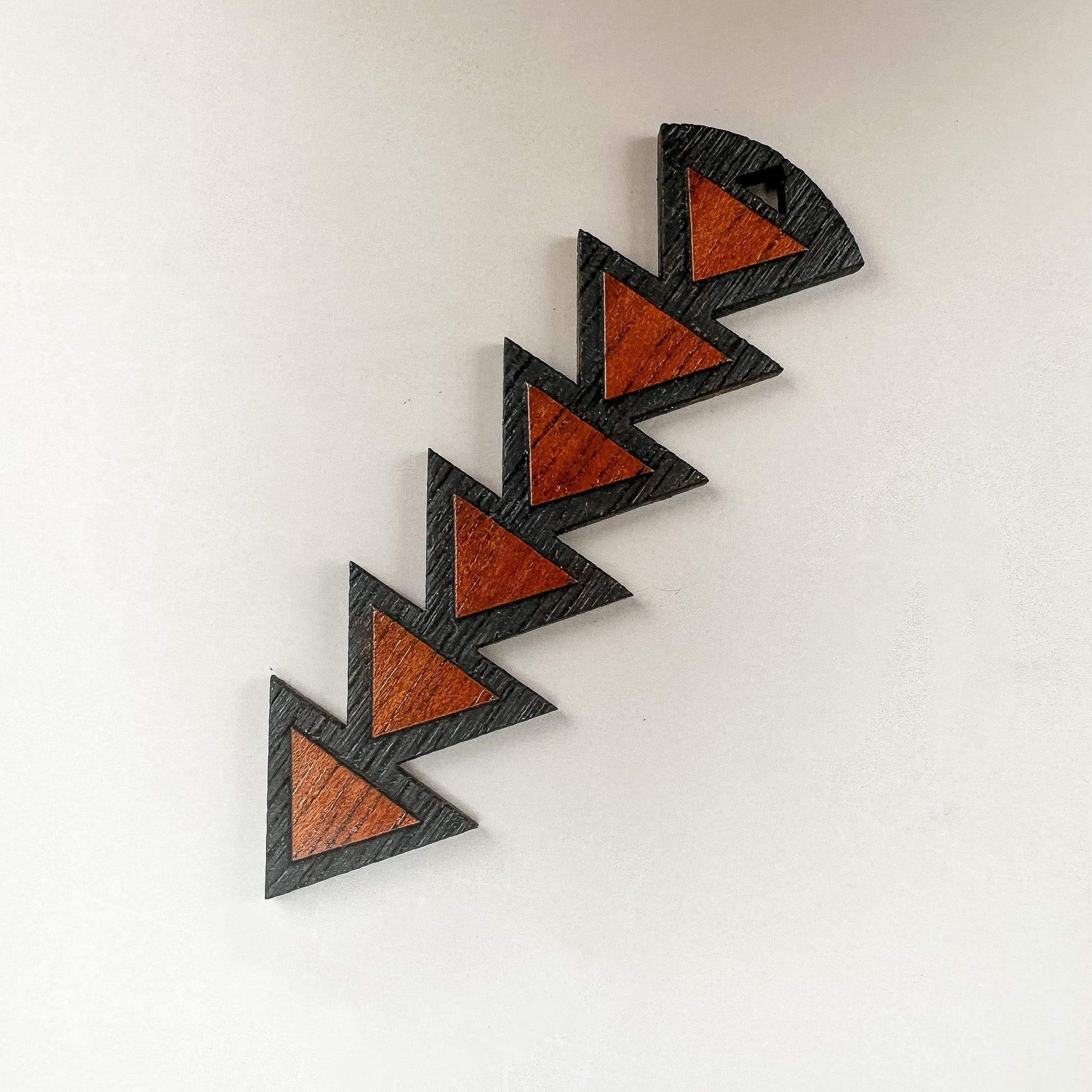 Tribal Drop With Black Border Koa Charm - 1 pc. (P1180)-The Bead Gallery Honolulu