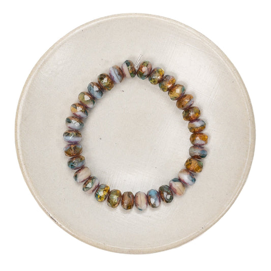 Tropical Twilight 5x3mm Faceted Rondelle Glass Bead - 30 pcs.