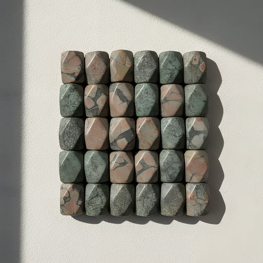 Ocean Jasper Large Faceted Smooth Nugget Bead (1 pc/P3448)