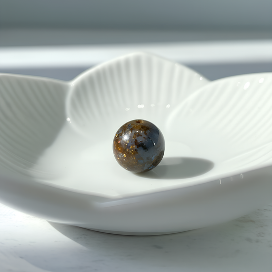 Australian 8mm Smooth Round Boulder Opal Bead - 1pc.