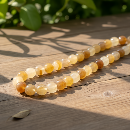 Golden Healer Quartz 10mm Smooth Round Bead - 8" Strand (GEM2428) 