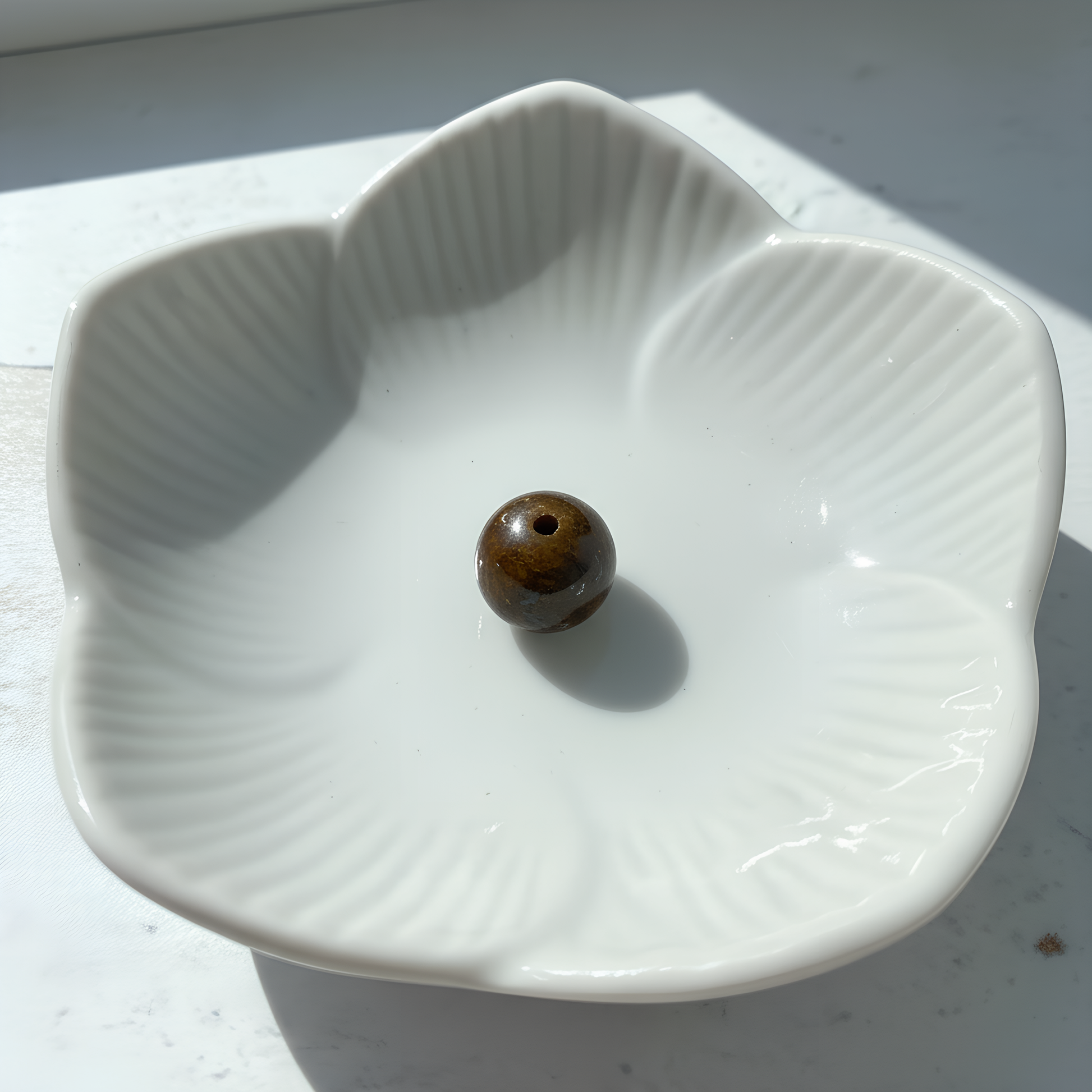 Australian 8mm Smooth Round Boulder Opal Bead - 1pc.