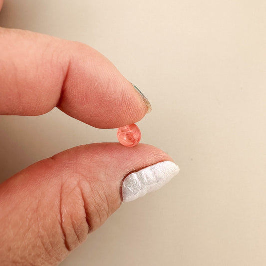 Vintage Czech 6mm Coral Marbled Glass Bead (Z816)-The Bead Gallery Honolulu