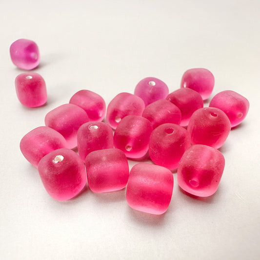 Vintage Czech 6mm Matte Dark Magenta Cube Glass Bead - 1 pc. (Z419)-The Bead Gallery Honolulu
