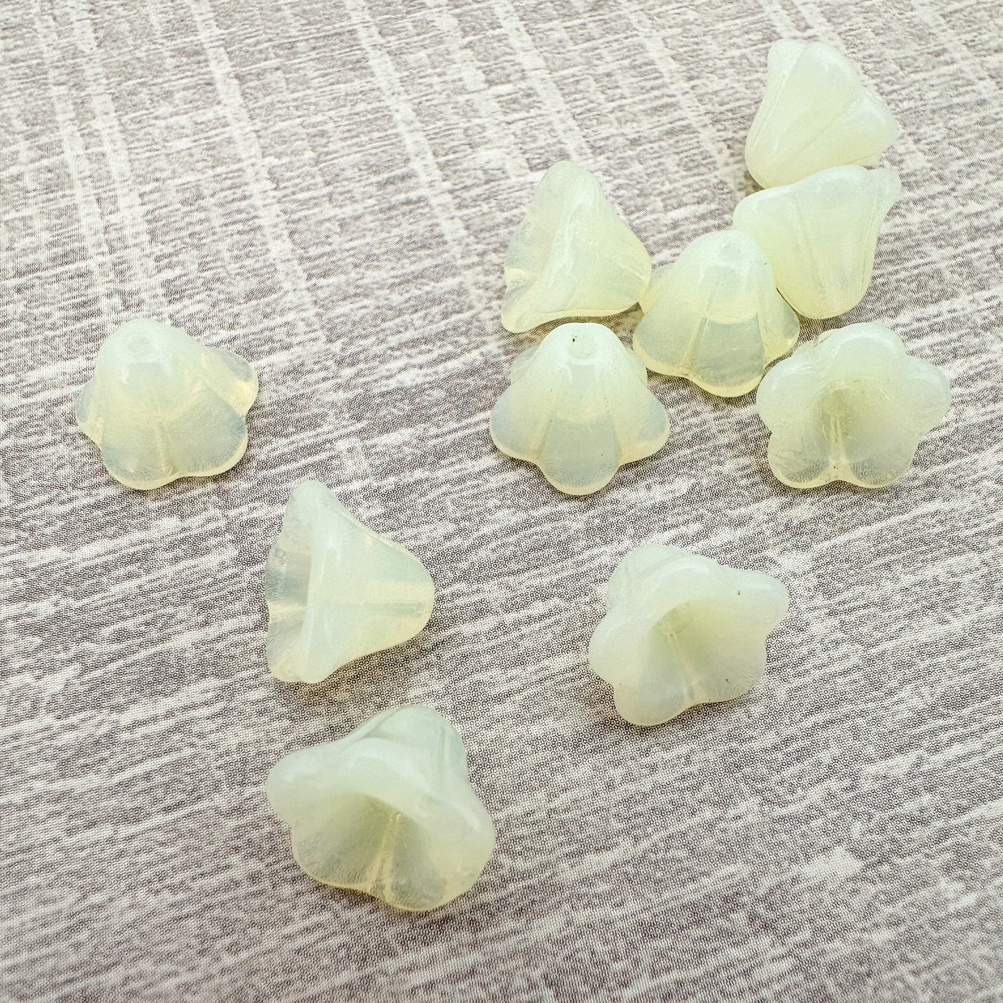 Vintage German 8x10mm Yellow Opal Bellflower Glass Bead - 1 pc. (Z405)-The Bead Gallery Honolulu