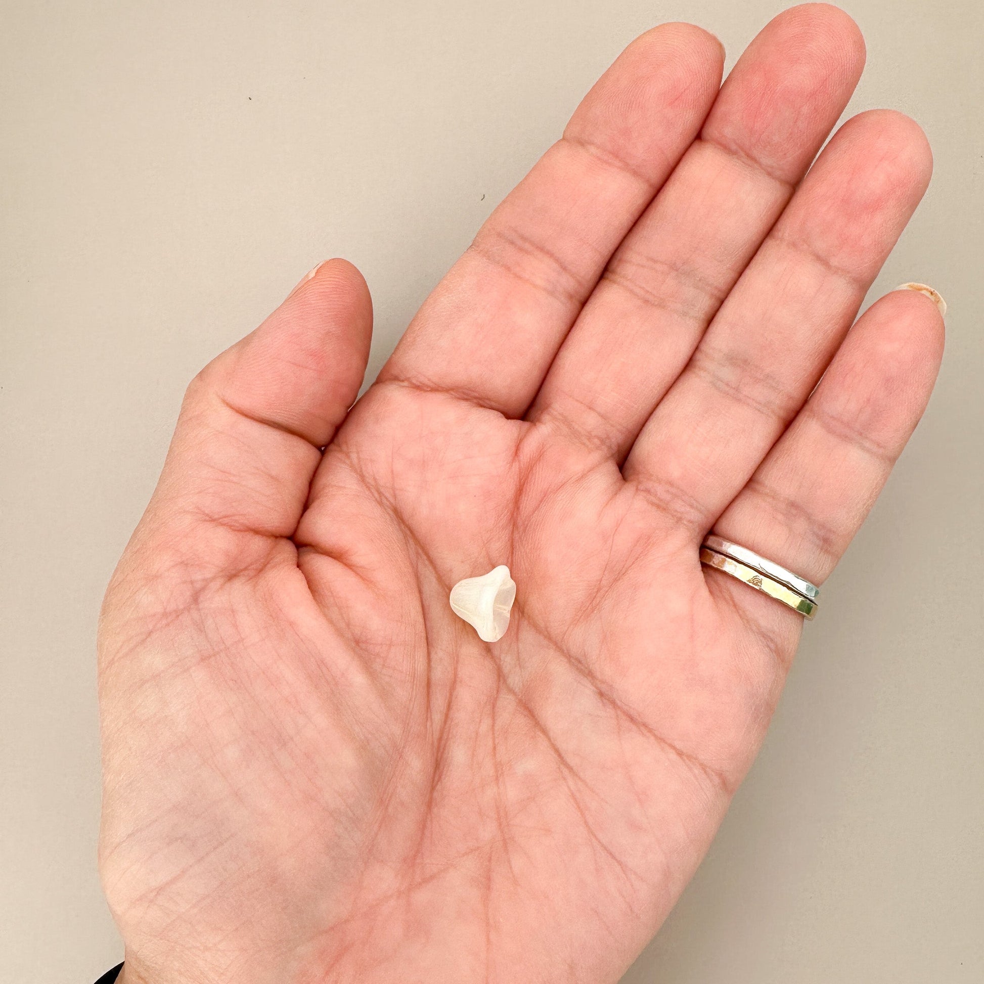 Vintage German 8x10mm Yellow Opal Bellflower Glass Bead - 1 pc. (Z405)-The Bead Gallery Honolulu