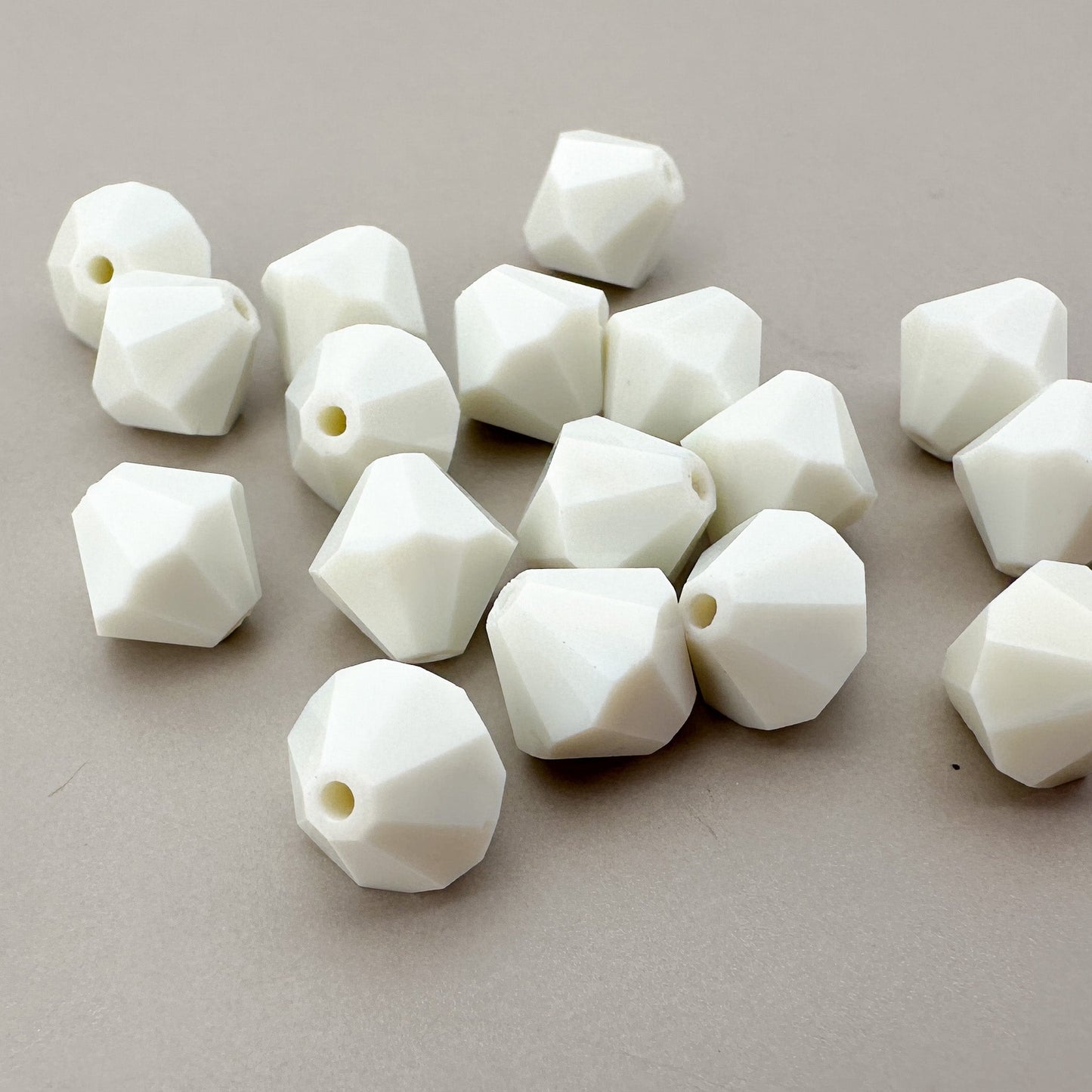 Vintage Swarovski 8mm Opaque White Faceted Bicone Glass Bead - 1 pc. (Z599)-The Bead Gallery Honolulu