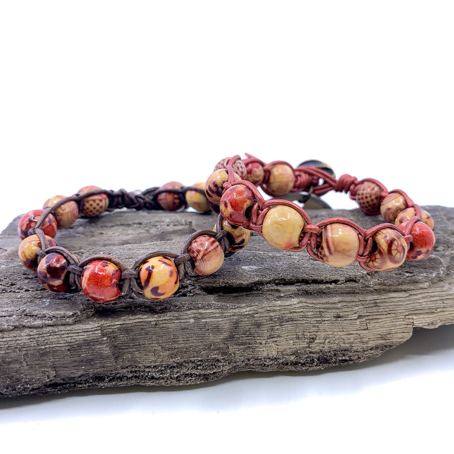 Vintage Wood Bodhi Bracelet - Kit or Finished Bracelet
