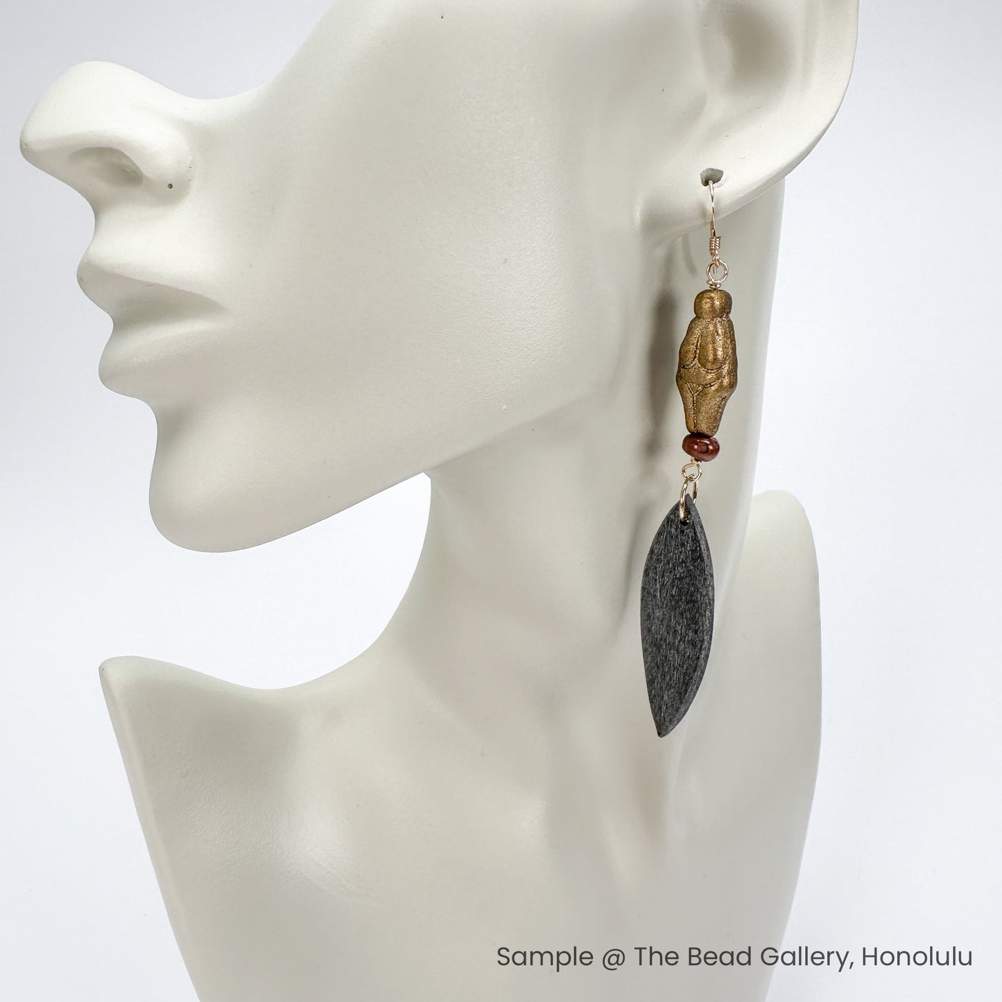 Water Buffalo Horn Marquis Pendant - 1 pc.-The Bead Gallery Honolulu