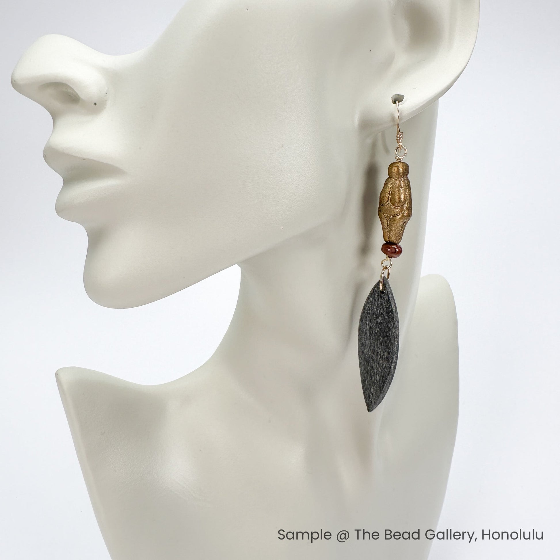 Water Buffalo Horn Marquis Pendant - 1 pc.-The Bead Gallery Honolulu