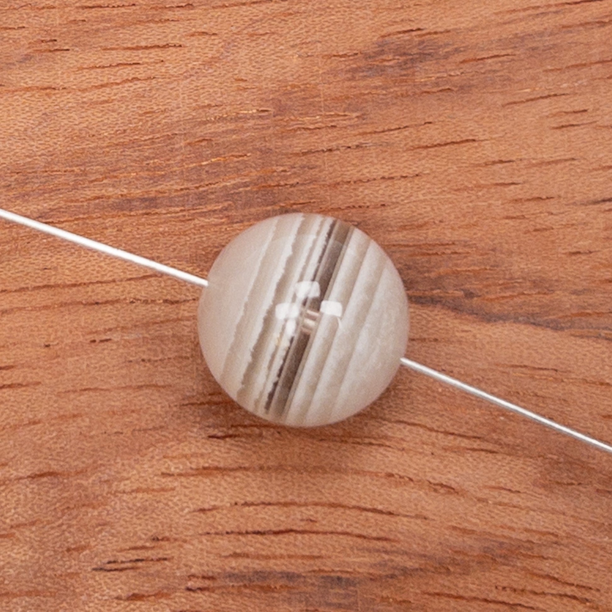 White Phantom Quartz 16mm Smooth Round Bead - 1 pc.