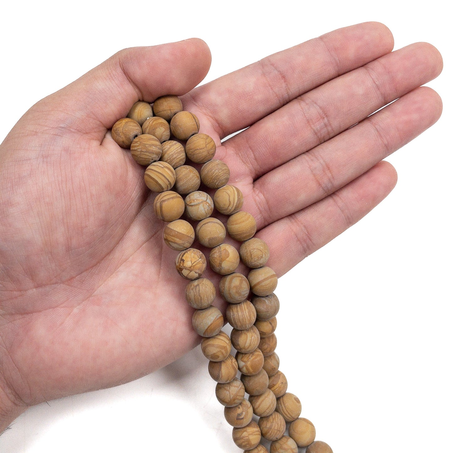 Wood Jasper 10mm Matte Round Bead - 7.5" Strand