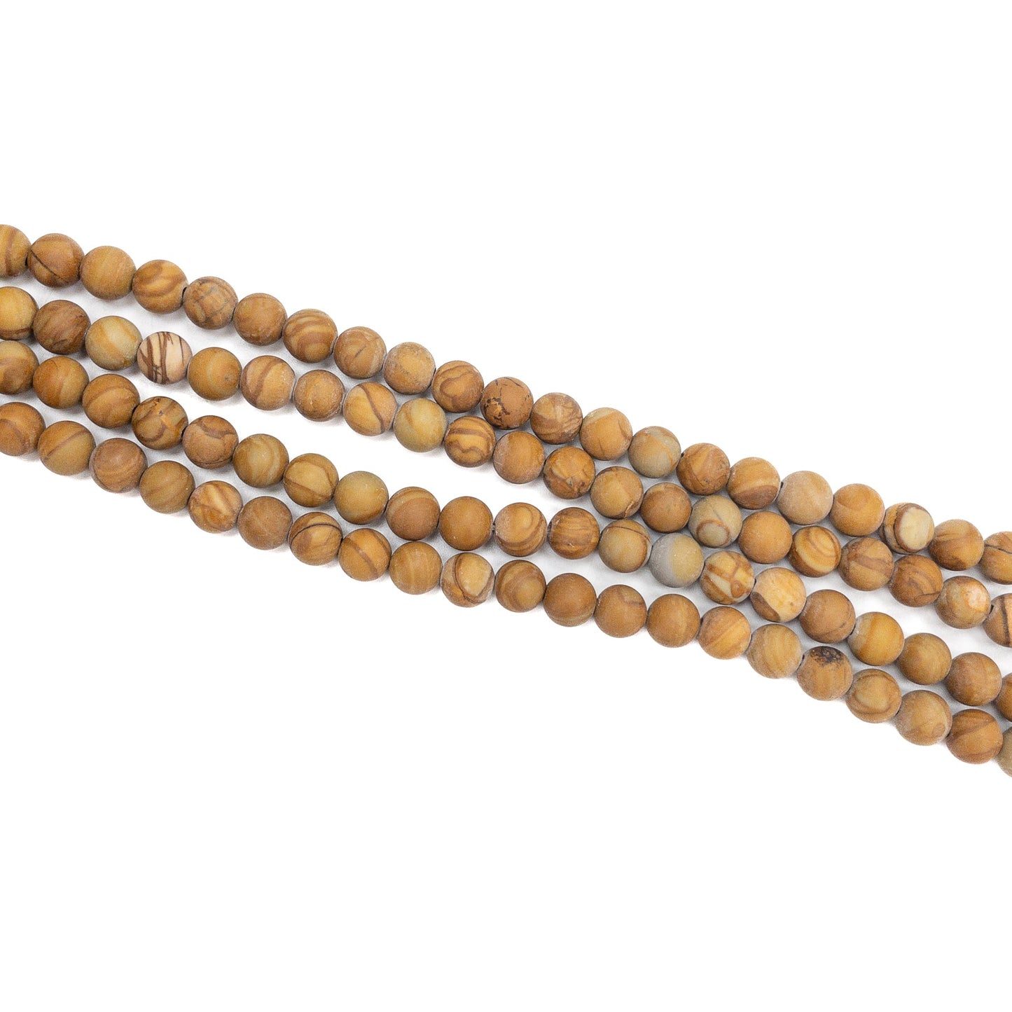 Wood Jasper 6mm Matte Round Bead - 7" Strand