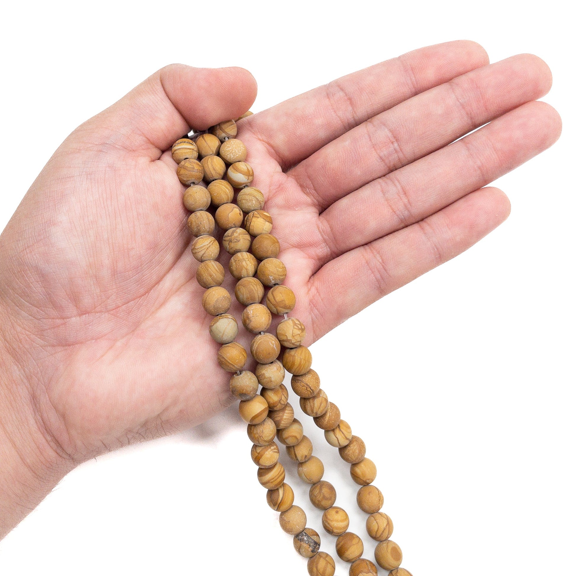 Wood Jasper 8mm Matte Round Bead - 7.5" Strand