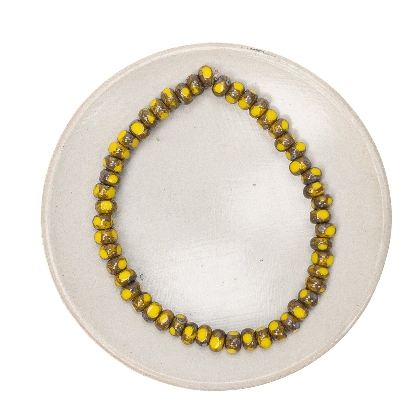 Yellow Picasso Window-Cut 6/0 Glass Seed Bead - 50 pcs.