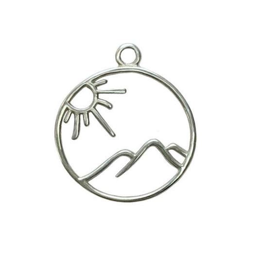 Sunny Mountains Charm (2 Metal Options Available) - 1 pc.