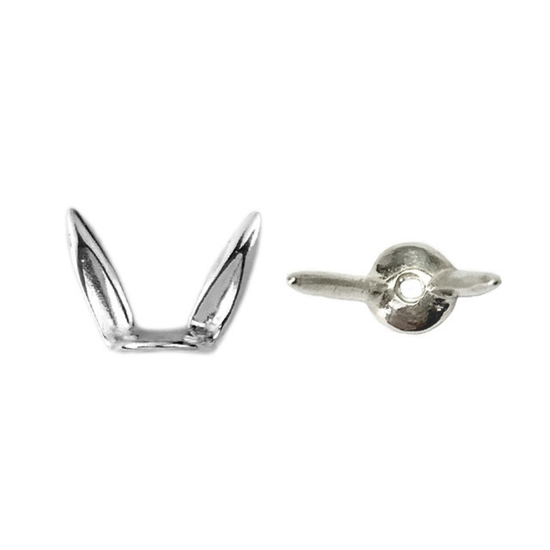 Bunny Ears Bead Cap (2 Metal Options) - 2 pcs.