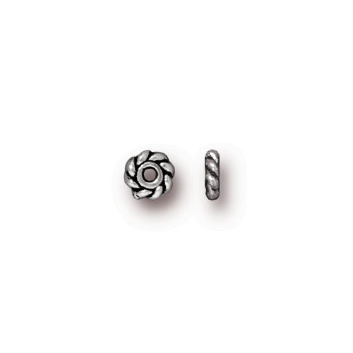 Whirlwind 4mm Spacer Bead (2 Finishes Available) - 20 pcs.