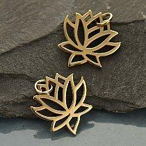 Small Full Lotus Blossom Charm (2 Metal Options Available) - 1 pc.