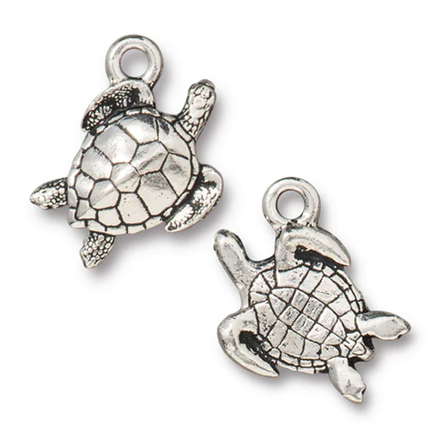 Swimming Turtle Charm (2 Colors Available) - 2 pcs.