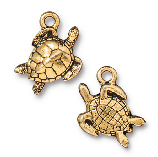 Swimming Turtle Charm (2 Colors Available) - 2 pcs.