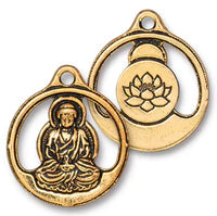 Seated Buddha with Lotus Charm (3 Colors Available) - 1 pc.