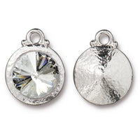 12mm European Crystal Round Rivoli Drop (3 Metal Finishes Available) - 1 pc.