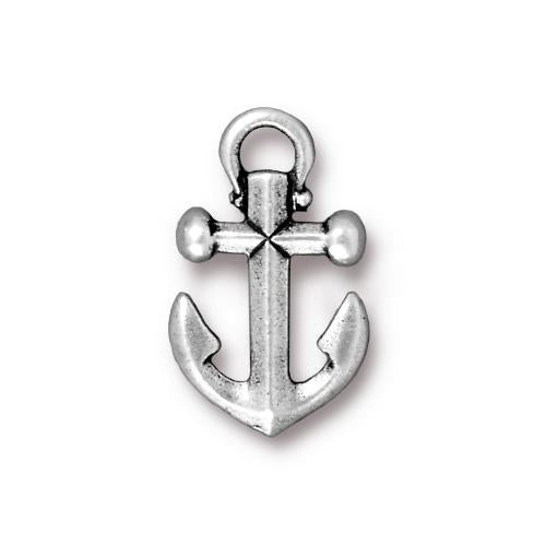 Small Ahoy Anchor Charm - Plated Pewter 2 pcs. (2 Colors Available)