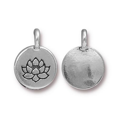 Lotus Coin Charm (4 Colors Available) - 2 pcs.