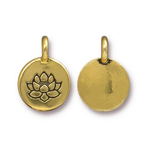 Lotus Coin Charm (4 Colors Available) - 2 pcs.