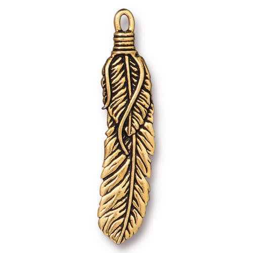 Stacked Feather Charm (4 Colors Available) - 1 pc.