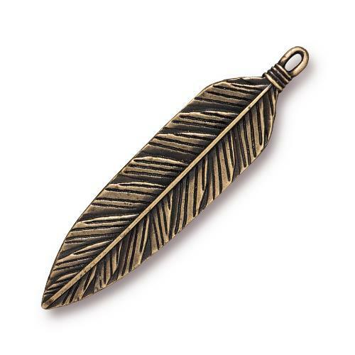 Jumbo Feather Pendant (4 Colors Available) - 1 pc.