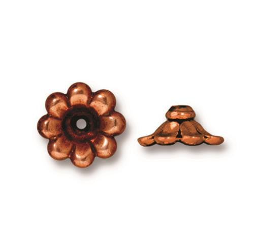 11mm Scalloped Flower Bead Cap (2 Colors Available) - 1 pc.