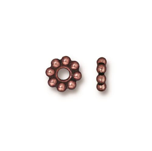 8mm Beaded Daisy Spacer w/Large Hole (4 Colors Available) - 4 pcs.