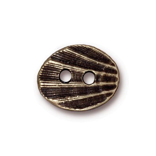 Oval Shell Button (2 Metal Options) - 2 pcs.-The Bead Gallery Honolulu