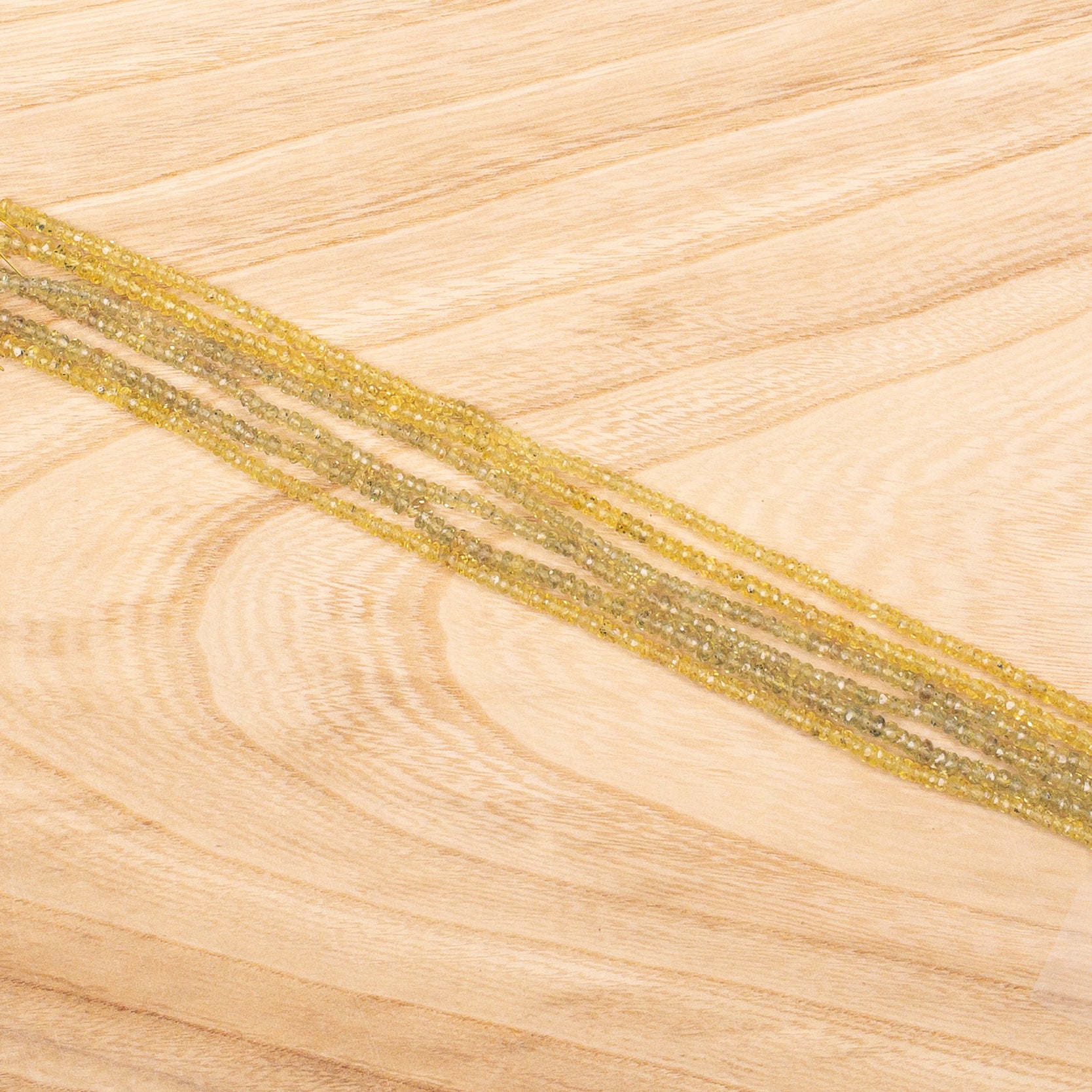 Yellow Sapphire 3mm Small Faceted Rondelle Bead - 8" Strand