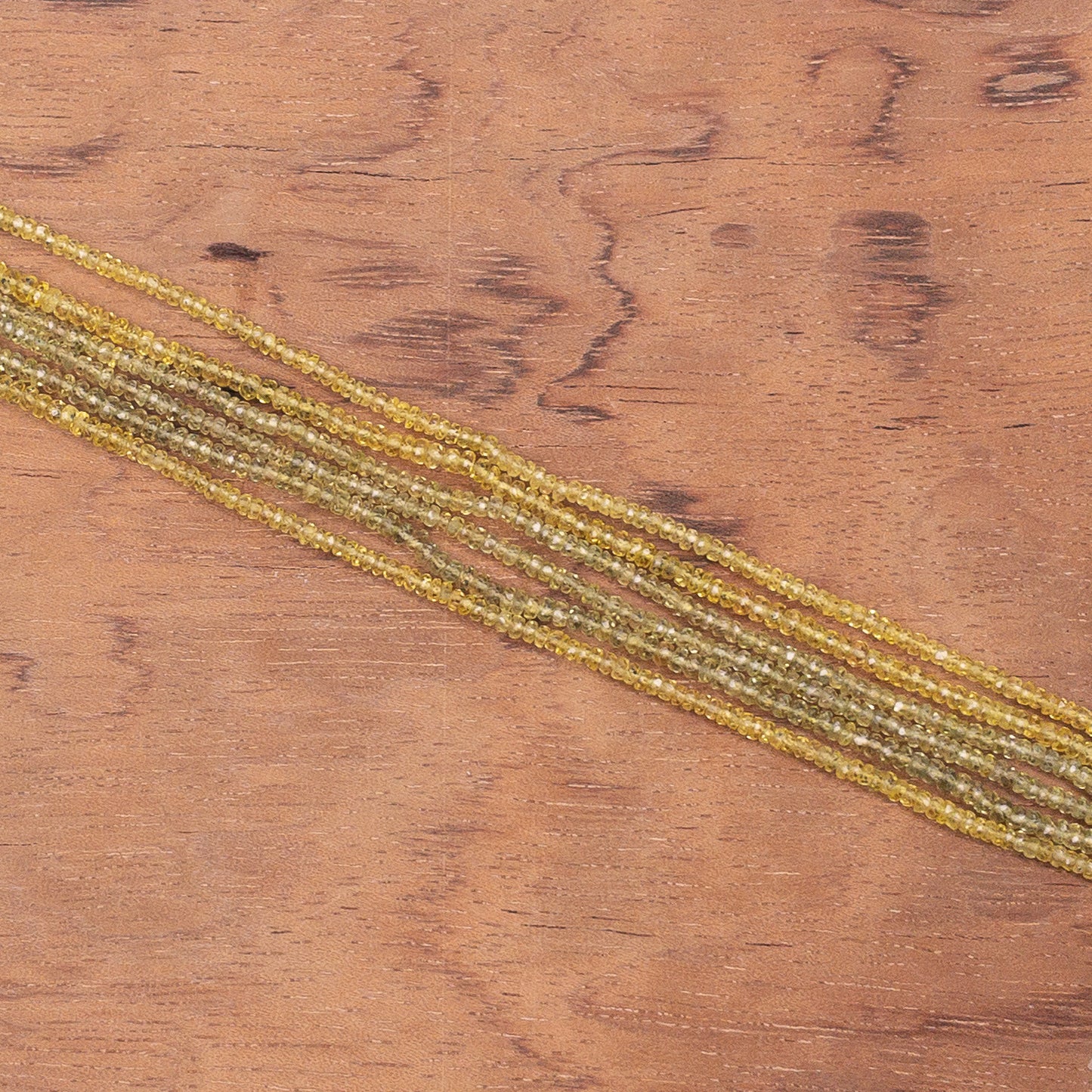 Yellow Sapphire 3mm Small Faceted Rondelle Bead - 8" Strand