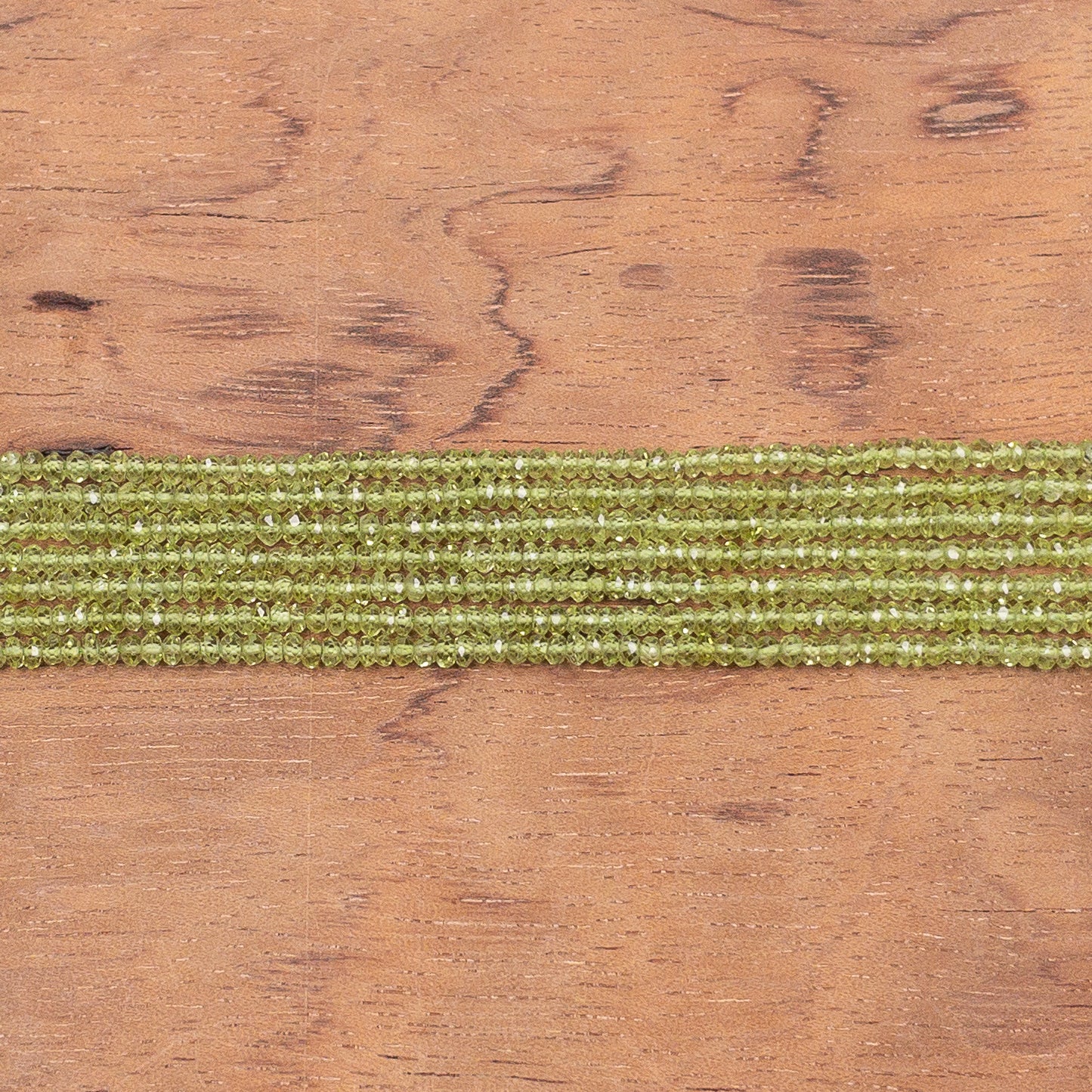 Peridot 3mm Faceted Rondelle Bead - 7" Strand